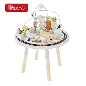 First Play Montessori Baby Toys Wooden Activity Table Toy for Toddlers 1 Year Old W12D612